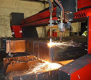 AJS Profiles Cuts 500mm Thick Steel With Kerf 'Monster Machine'